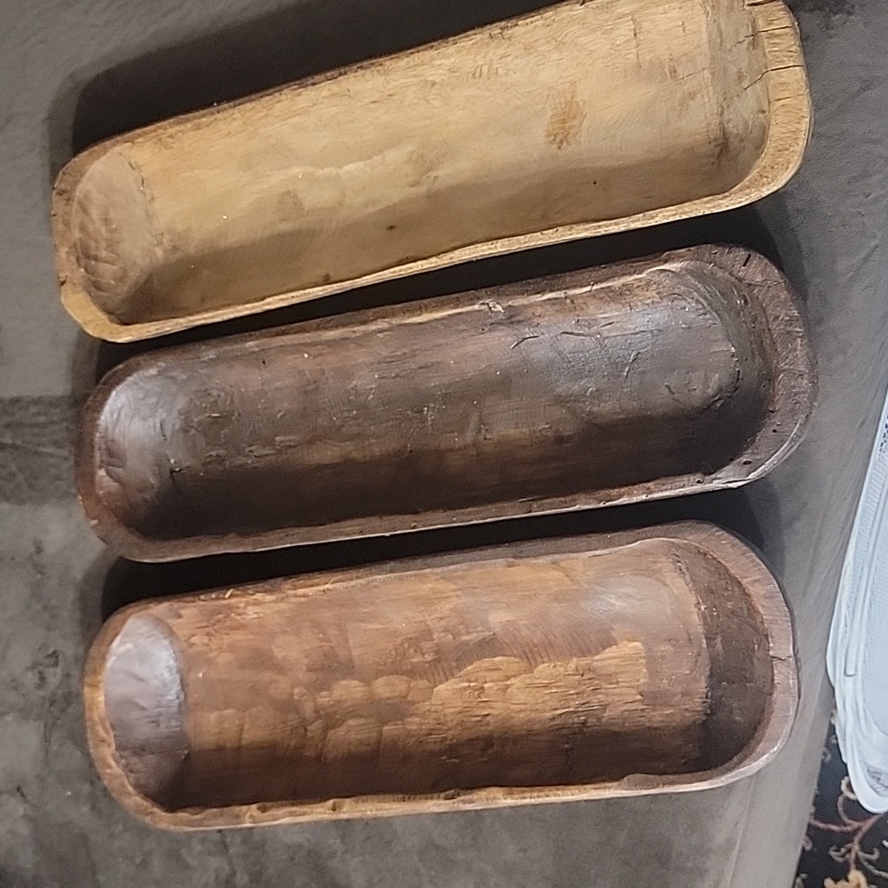 Wooden dough bowls